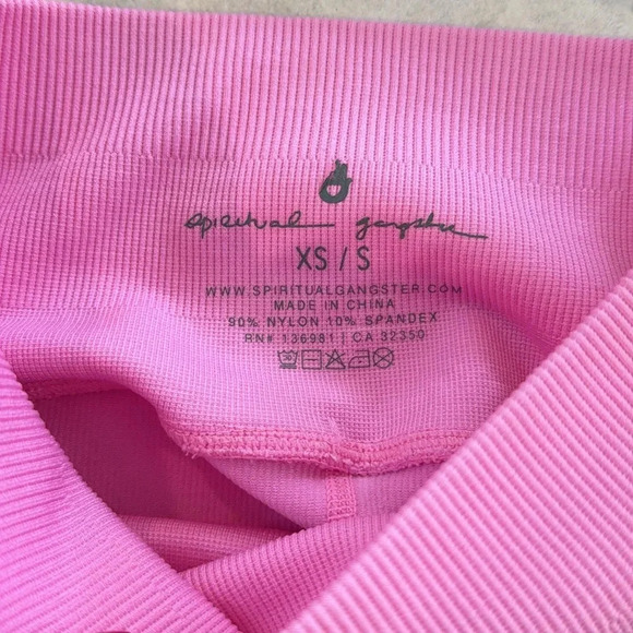 Spiritual Gangster Love Ribbed Leggings - Pink - XS/S - Picture 8 of 9